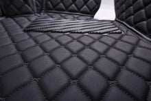 Load image into Gallery viewer, LUXURY CAR MAT - BLACK LEATHER &amp; BLACK STITCHING
