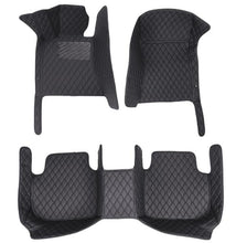 Load image into Gallery viewer, LUXURY CAR MAT - BLACK LEATHER &amp; BLACK STITCHING
