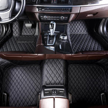 Load image into Gallery viewer, LUXURY CAR MAT - BLACK LEATHER &amp; BLACK STITCHING

